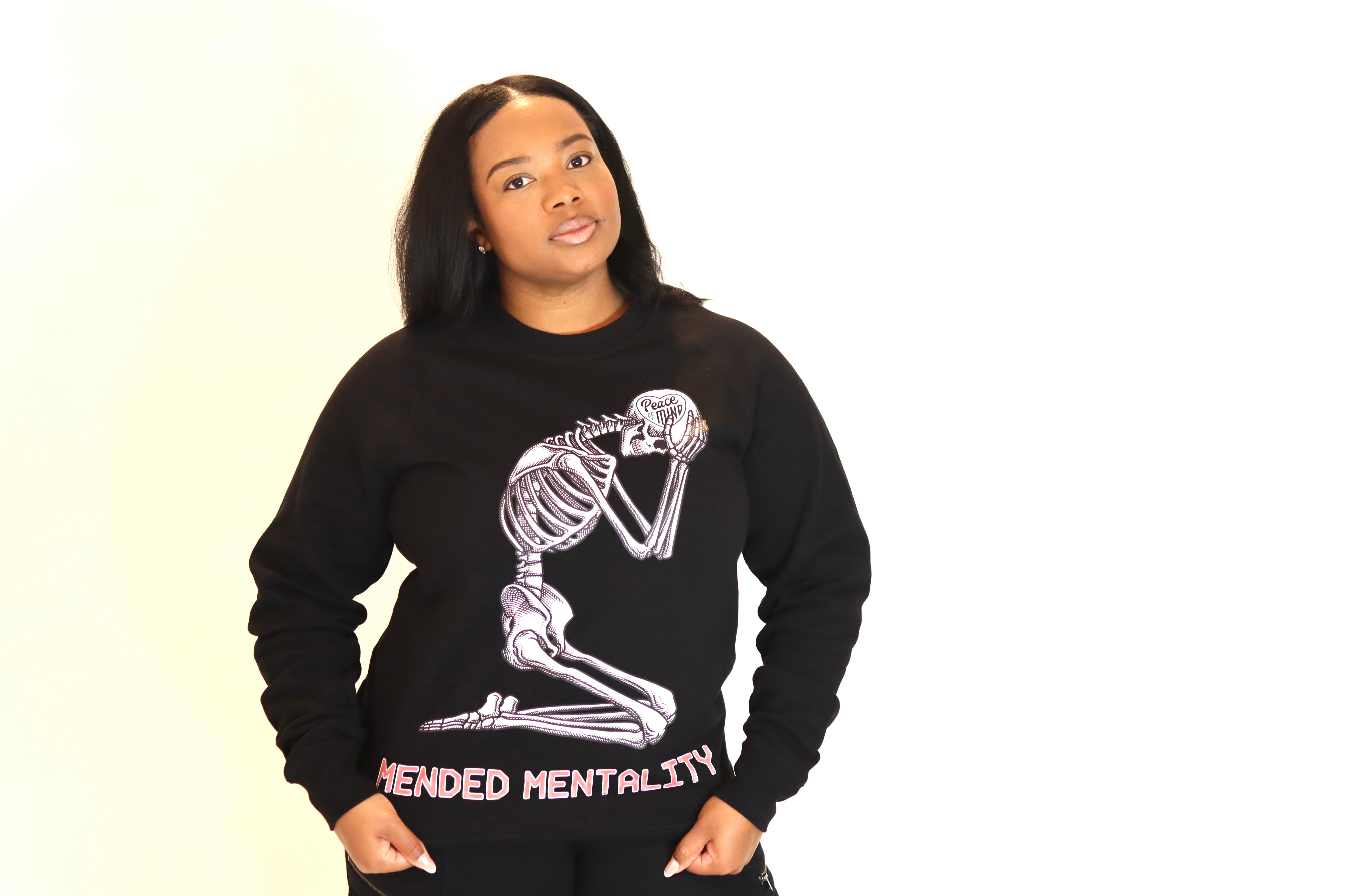 Mended Mentality Crewneck Black